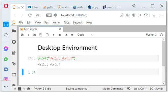 Рис Среда Jupyter Lab Мы получаем в окне браузера возможность работать с - фото 16