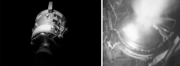 Фотография НАСА AS13598500 справа показывает незначительные разрушения после - фото 130