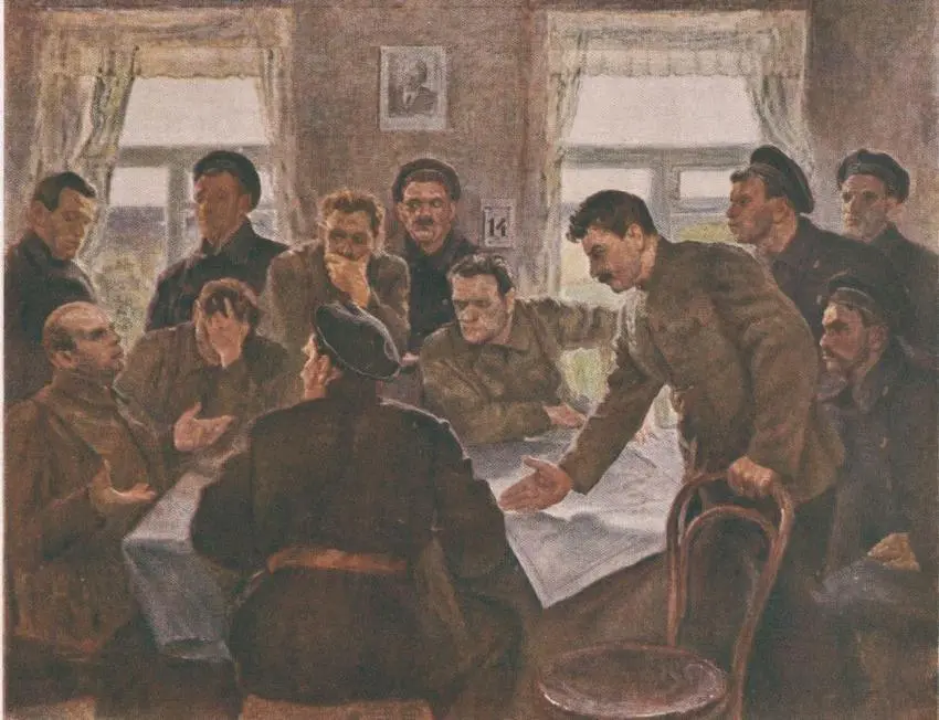 ИВ Сталин обсуждает план подавления мятежа форта Красная Горка 1919 г По - фото 6