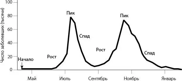 Вспышка гриппа в Великобритании во время пандемии 2009 года По данным Public - фото 1