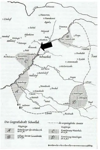 1Abb 1 Karte der Vogtei Scheeßel aus Geschichte des Kirchspiel Scheeßel - фото 3