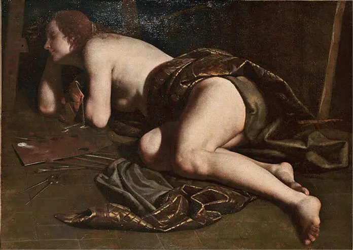Círculo de Artemisia Gentileschi Allegoria della pittura óleo sobre lienzo - фото 7