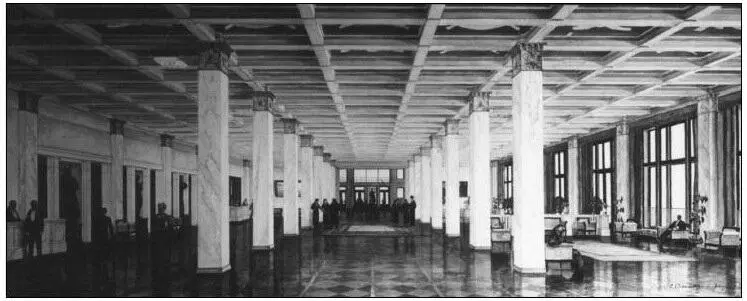 20 Л И Савельев О А Стапран Проект вестибюля гостиницы Москва 1934 - фото 23