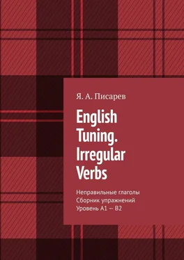 Я. Писарев English Tuning. Irregular Verbs. Неправильные глаголы. Сборник упражнений. Уровень А1 – В2 обложка книги