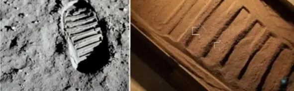 Слева фотография следа на Луне США Справа след на заменителе лунного - фото 38