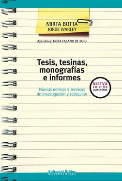 Mirta Botta Tesis, tesinas, monografías e informes обложка книги