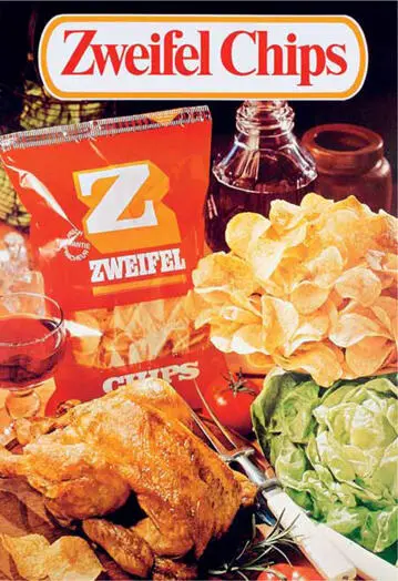 Abb 1 Zweifel Chips eine zeitsparende Menübeilage Werbeplakat von 1974 - фото 3