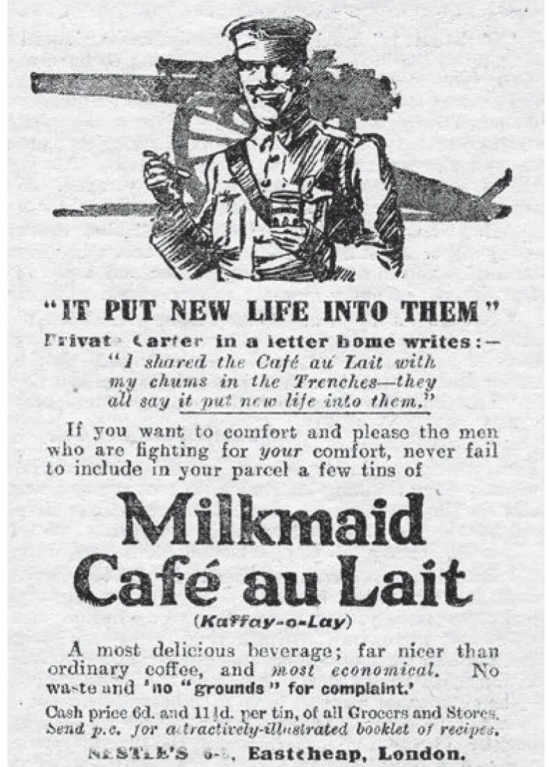 Abbildungen 2 und 3 Werbeanzeigen aus dem Jahr 1915 für Milkmaid Café au lait - фото 5
