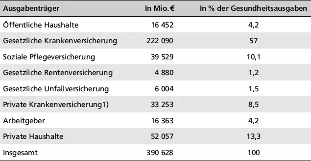 AusgabenträgerIn Mio In der Gesundheitsausgaben 1einschließlich private - фото 22