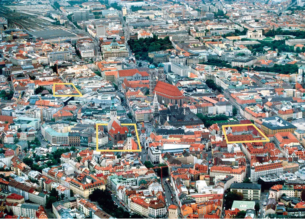 Hervorgehobene Innenstadtbereiche kennzeichnen die Keimzellen Münchens - фото 4