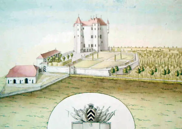12 Das Schloss SaintBarthélémy unweit von Echallens auf einer Ansicht von - фото 13