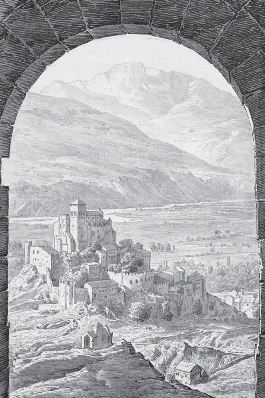Sion mit NotreDame de Valère von der Festungsruine Tourbillon aus gesehen - фото 14