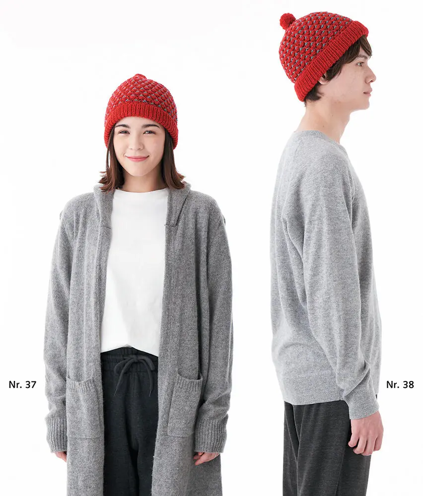 Drop Stitch Hat Snood Mütze und Snood mit Fallmaschenmuster Vorder und - фото 40