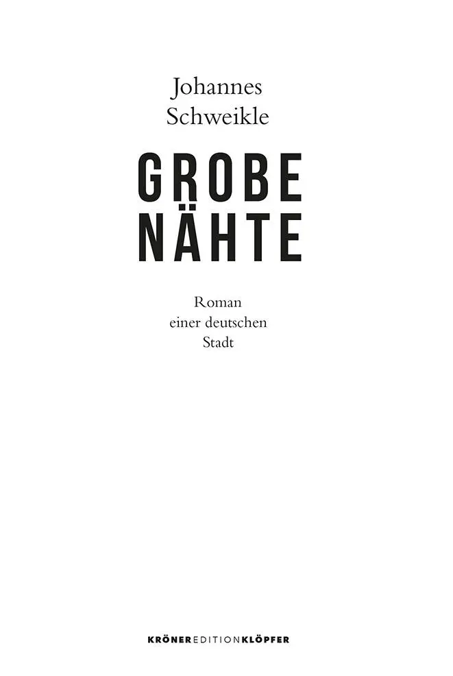 Johannes Schweikle Grobe Nähte Roman einer deutschen Stadt 1 Auflage in - фото 2