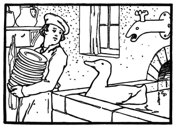 During the night however the scullion saw a duck come swimming up the gutter - фото 28