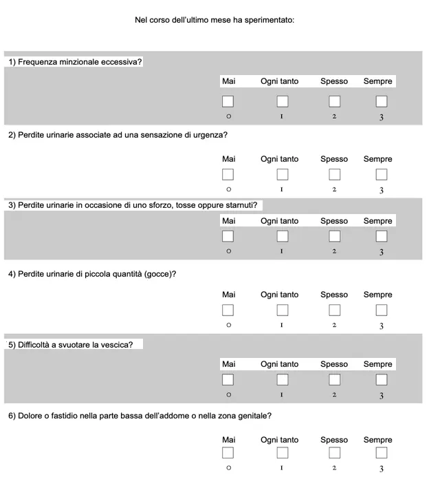 Fig 13 Esempio di questionario UDI6 Urogenital Distress Inventory Occorre - фото 11