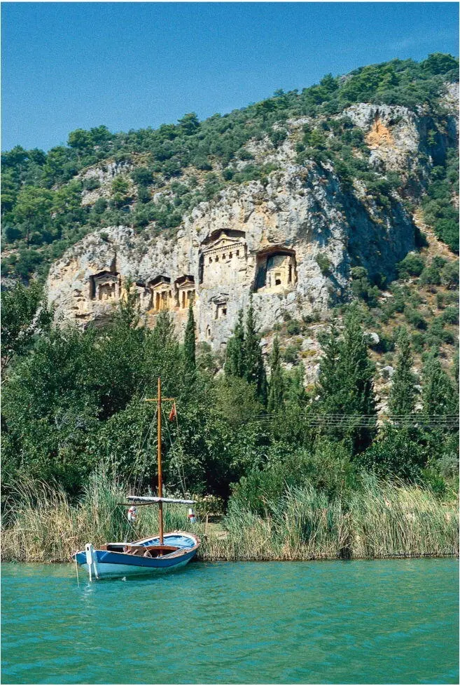 Abb 8 Kaunos Felsnekropole am Dalyan Çayı 01 Das kleine Fischerdorf Dalyan - фото 11