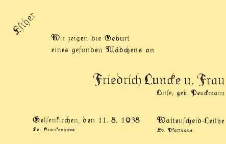 ESTHER We announce the birth of a healthy baby girl to FRIEDRICH LUNCKE AND - фото 3