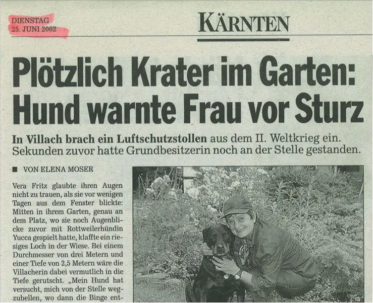 Der Pingenfall in Villach Schlagzeile in der Kleinen Zeitung Leopold - фото 27