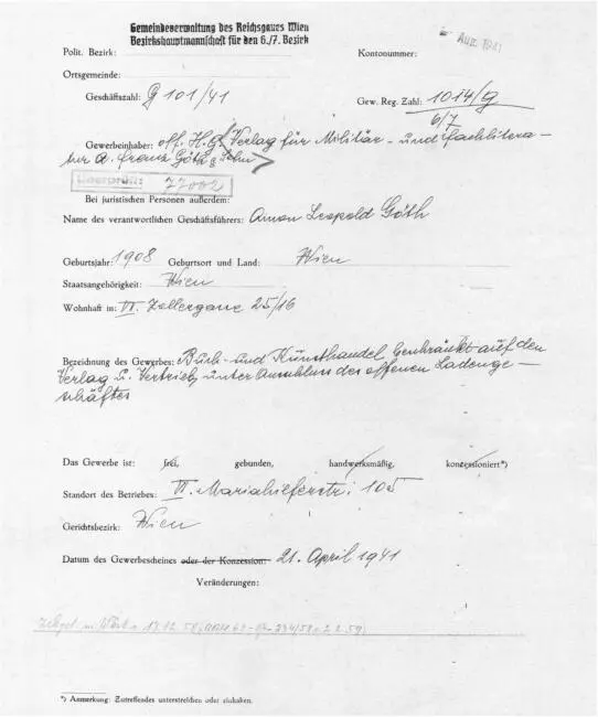 Der Gewerbeschein vom 21 April 1941 schreibt es fest Amon Göth ist - фото 13