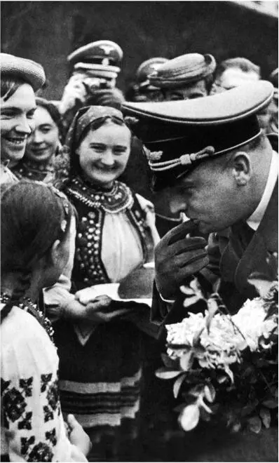 Ein Motiv für den Propagandafeldzug König Hans Frank begegnet Mädchen in - фото 22