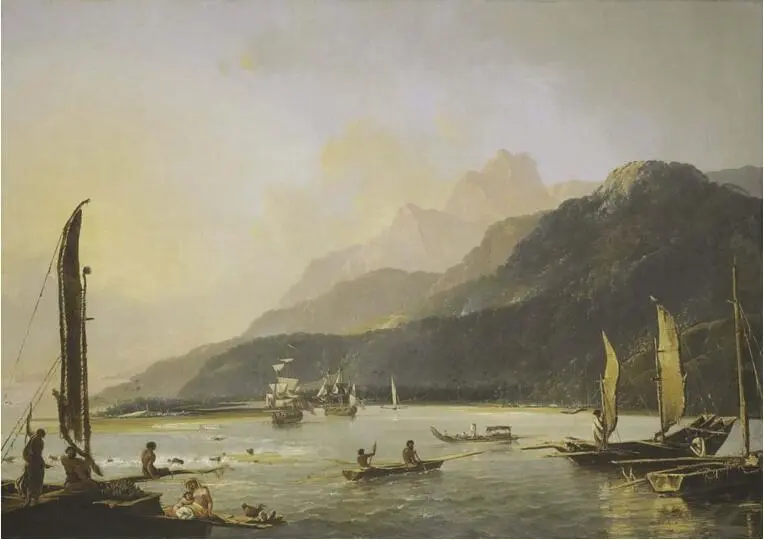Die Bucht von Matavai auf Tahiti mit HMS RESOLUTION und HMS ADVENTURE Gemälde - фото 17