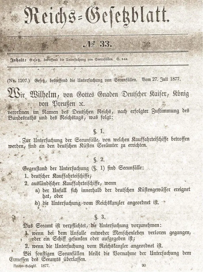 Deckblatt der Seemannsordnung des Deutschen Kaiserreiches In Paragraph 481 des - фото 8