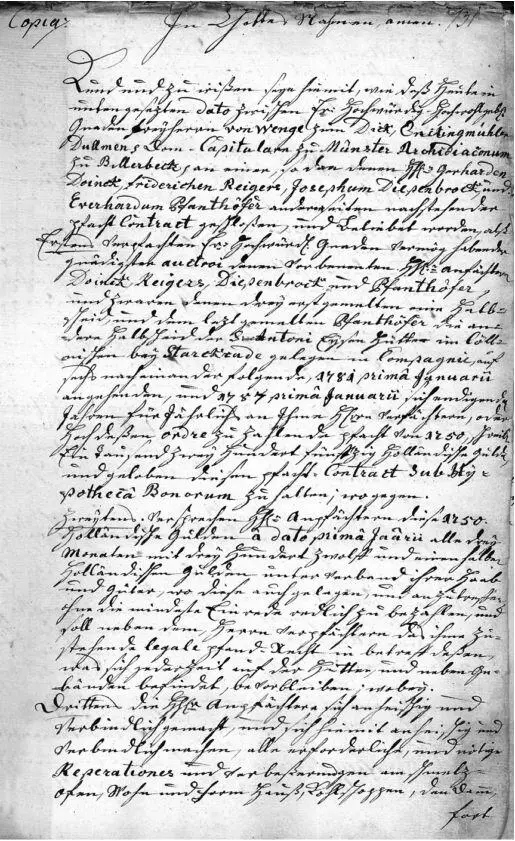 Abb 9 Erste Seite des Pachtvertrages vom 19 Oktober 1780 zwischen von Wenge - фото 10