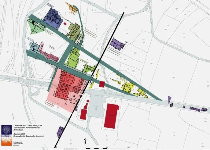 Abb 15Aguntum Gesamtplan der Ausgrabungen Es gibt auch an den übrigen Seiten - фото 17