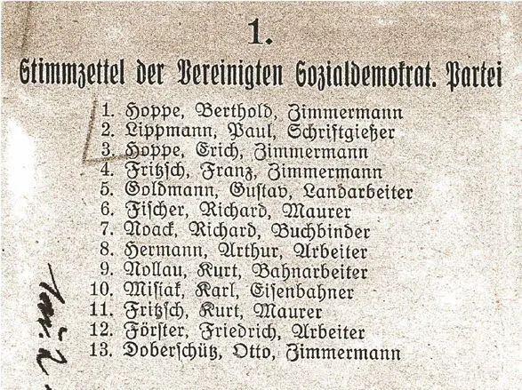 Stimmzettel der Arbeiterparteien zur Gemeindeverordnetenwahl 1923 Ergebnisse - фото 22