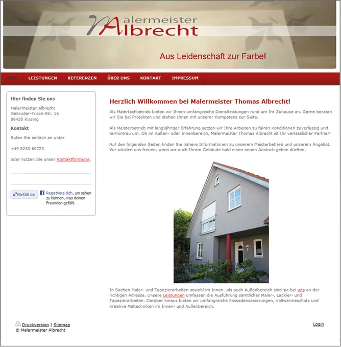 Beispiel einer Internetseite die mit einem Webbaukasten erstellt wurde - фото 2