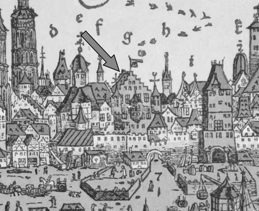 Abb 5 Ansicht von Mainz Holzschnitt von Franz Behem 1565 Der Pfeil verweist - фото 9
