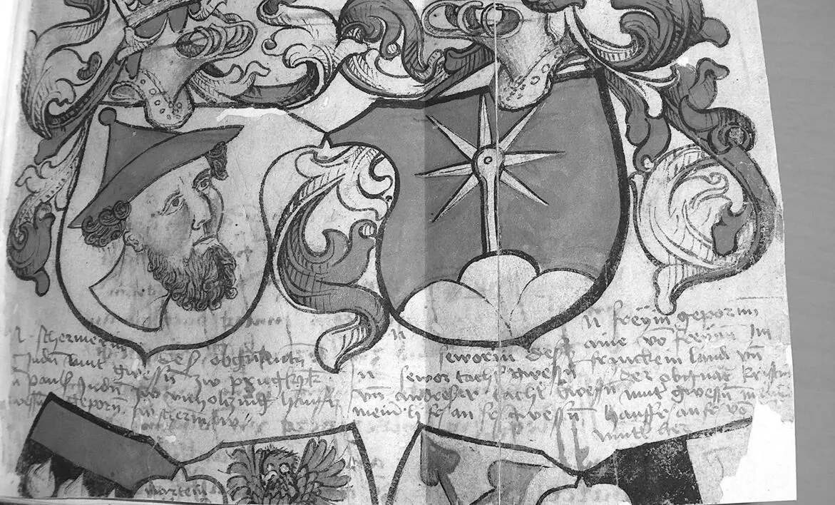Abb 1 und 2 Wappen der Jud von Bruckberg im Psalter des Nicolas de Lyra im - фото 6