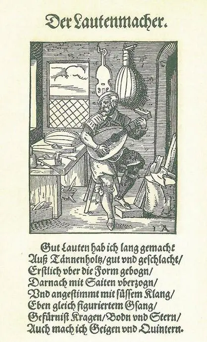 Der Lautenmacher Aus Eygentliche Beschreibung Aller Stände 1568 Mit - фото 2