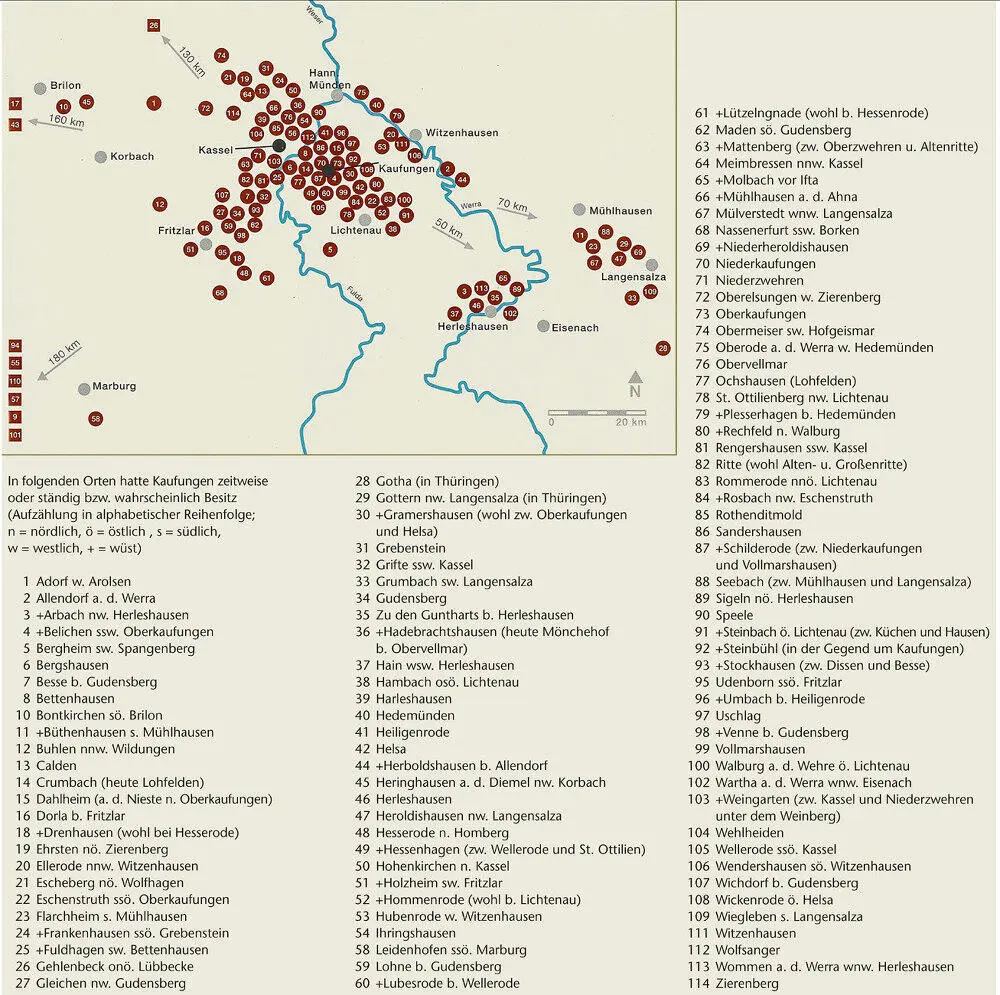 10Karte zum Kaufunger Gesamtbesitz mit Besitzverzeichnis In den Jahrzehnten - фото 13