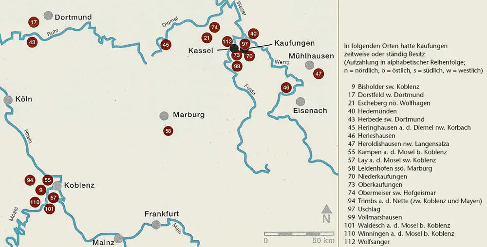 3Karte zum Kaufunger Gründungsbesitz mit Besitzverzeichnis Einen entscheidenden - фото 6