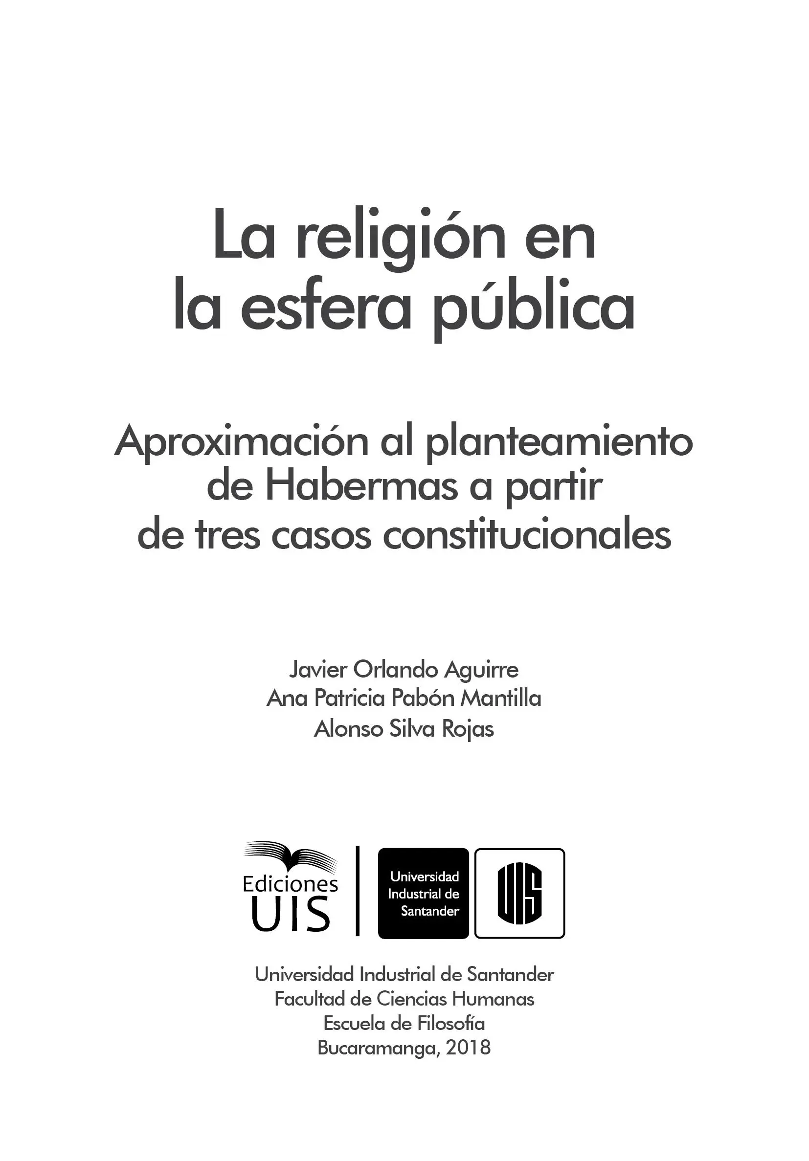 Página legal AGUIRRE JAVIER ORLANDO La religión en la esfera pública - фото 1