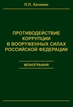 Павел Хачикян Противодействие коррупции в вооруженных силах Российской Федерации обложка книги