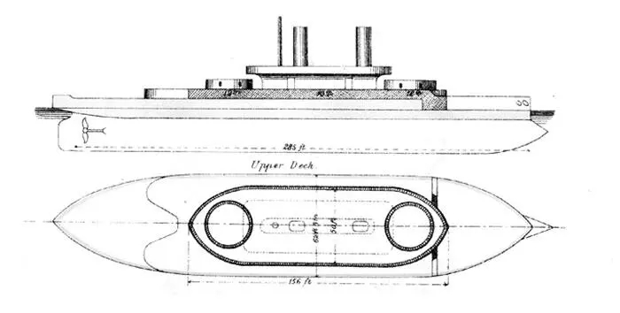 Diagramas de los acorazados británicos HMS Devastation y HMS Thunderer T A - фото 6
