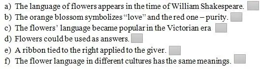 3 Read the text once again and complete first two columns flower and meaning - фото 26
