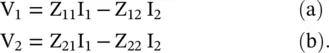 Figure 318 Network for Zparameter The current I 2 entering the port2 is - фото 450