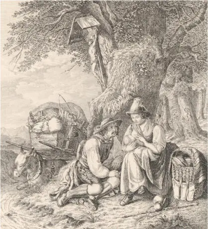 Abb 3 Tyroler auf der Reise um 1833 Stich von N Pötschke nach einer - фото 10