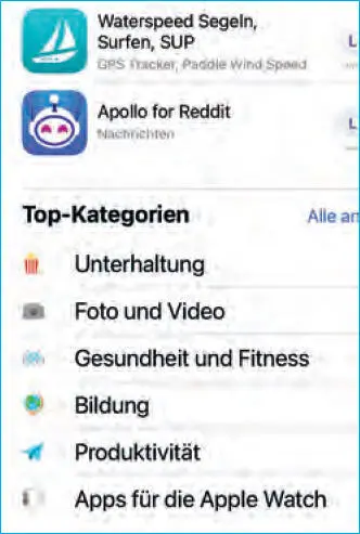 Der App Store präsentiert beim Start eine Übersicht interessanter Apps zu allen - фото 4