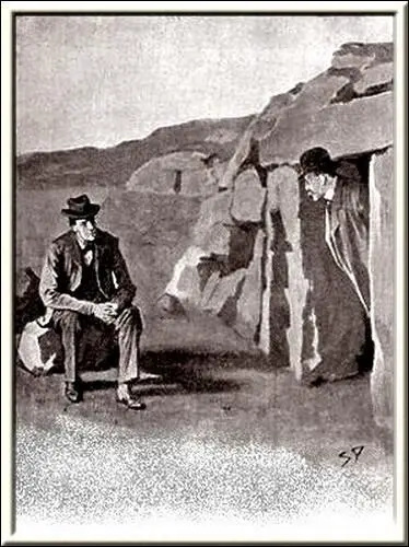 I stooped under the rude lintel and there he sat upon a stone outside his - фото 92