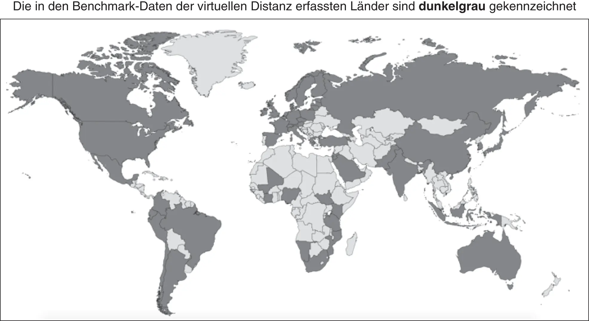 Abb E2 Karte der Länder die in den BenchmarkDaten der virtuellen Distanz - фото 5