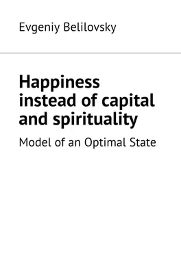 Evgeniy Belilovsky Happiness instead of capital and spirituality. Model of an Optimal State обложка книги