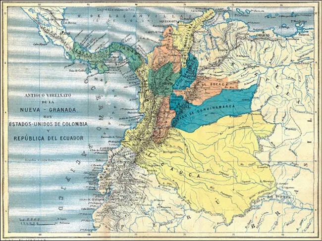 Antiguo mapa de los Estados Unidos de Colombia Imagen Erhard Schièble - фото 5