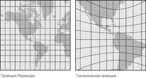 Рис 27 Прямые линии на проекции Меркатора центр которой располагается на - фото 7