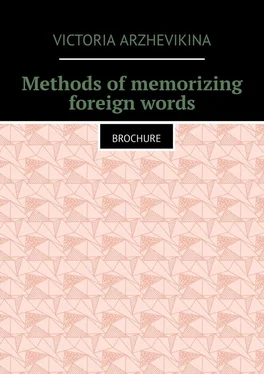 Victoria Arzhevikina Methods of memorizing foreign words. Brochure обложка книги