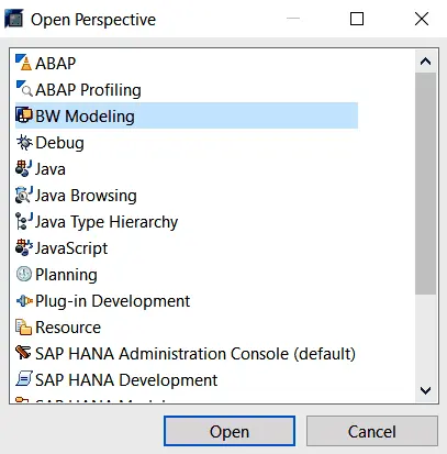 Abbildung 33 BWModelingPerspektive Wählen Sie BW Modeling aus und - фото 20